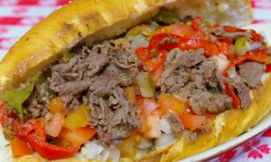 A steak sandwich from Giamela's